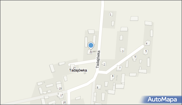 Tadajówka, Tadajówka, 21, mapa Tadajówka