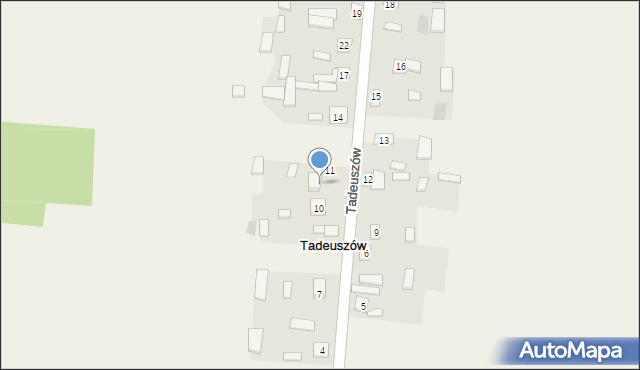 Tadeuszów, Tadeuszów, 14B, mapa Tadeuszów