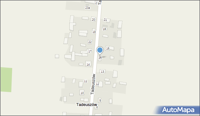 Tadeuszów, Tadeuszów, 15, mapa Tadeuszów