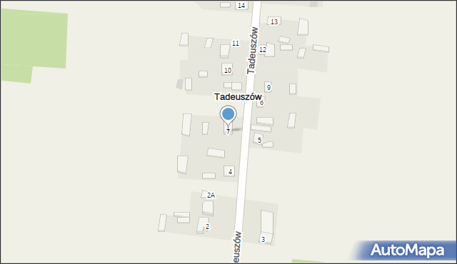 Tadeuszów, Tadeuszów, 7, mapa Tadeuszów