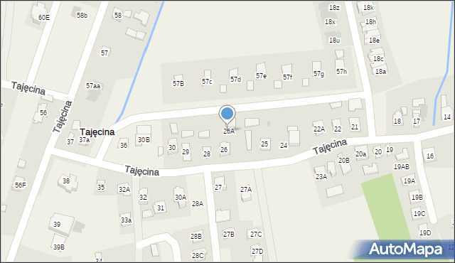 Tajęcina, Tajęcina, 26A, mapa Tajęcina