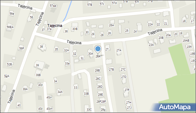 Tajęcina, Tajęcina, 28A, mapa Tajęcina