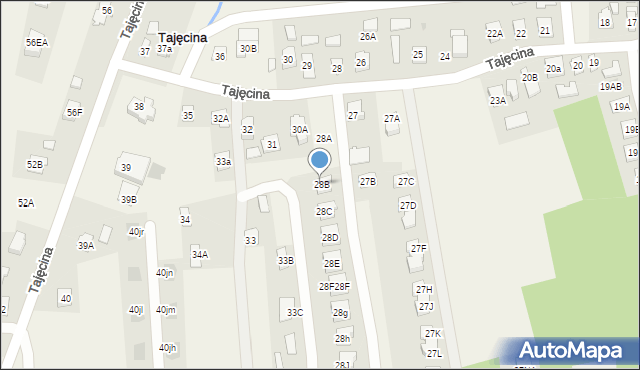 Tajęcina, Tajęcina, 28B, mapa Tajęcina