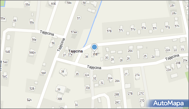 Tajęcina, Tajęcina, 30B, mapa Tajęcina