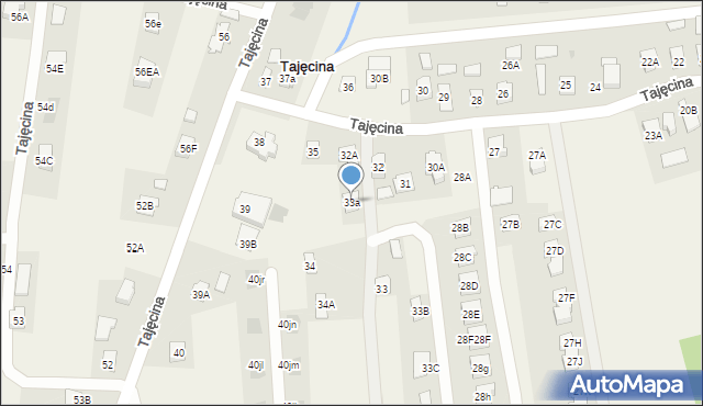 Tajęcina, Tajęcina, 33a, mapa Tajęcina