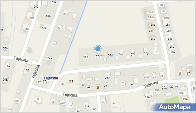 Tajęcina, Tajęcina, 57c, mapa Tajęcina