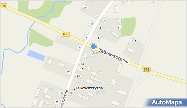 Talkowszczyzna, Talkowszczyzna, 12, mapa Talkowszczyzna