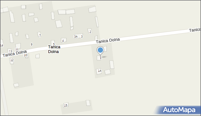 Tanica Dolna, Tanica Dolna, 1, mapa Tanica Dolna