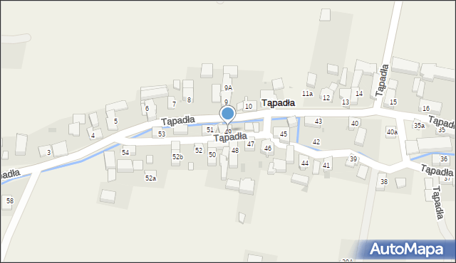 Tąpadła, Tąpadła, 49, mapa Tąpadła