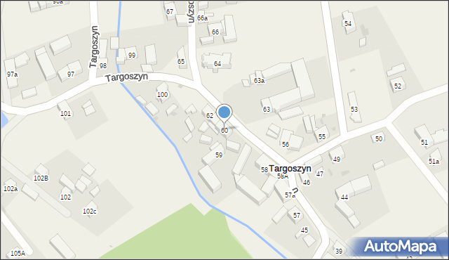 Targoszyn, Targoszyn, 60, mapa Targoszyn