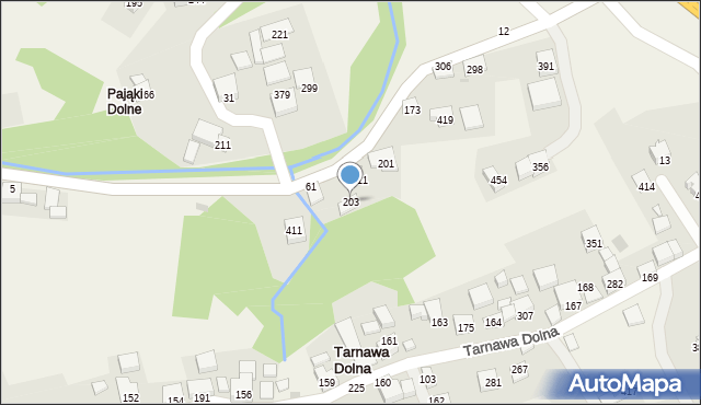 Tarnawa Dolna, Tarnawa Dolna, 203, mapa Tarnawa Dolna