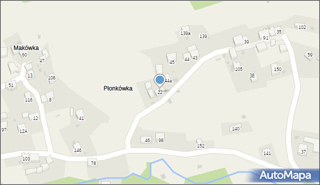 Tarnawa Górna, Tarnawa Górna, 22, mapa Tarnawa Górna