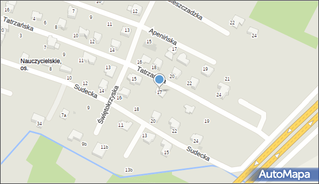 Tarnów, Tatrzańska, 17, mapa Tarnów