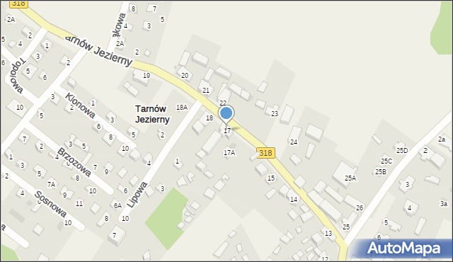 Tarnów Jezierny, Tarnów Jezierny, 17, mapa Tarnów Jezierny