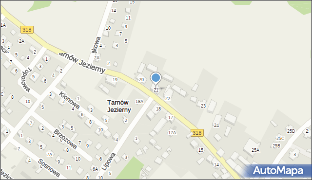 Tarnów Jezierny, Tarnów Jezierny, 21, mapa Tarnów Jezierny