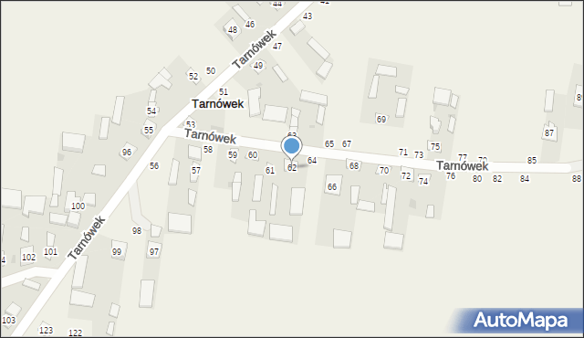 Tarnówek, Tarnówek, 62, mapa Tarnówek