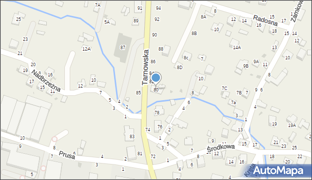 Tarnowiec, Tarnowska, 80, mapa Tarnowiec