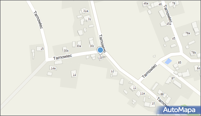 Tarnowiec, Tarnowiec, 13, mapa Tarnowiec