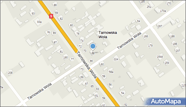Tarnowska Wola, Tarnowska Wola, 68, mapa Tarnowska Wola