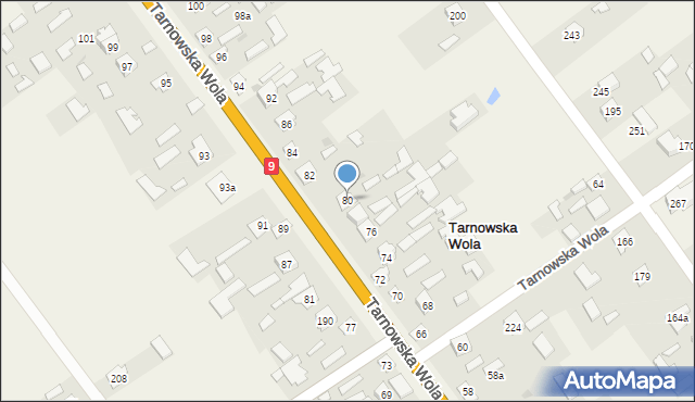 Tarnowska Wola, Tarnowska Wola, 80, mapa Tarnowska Wola
