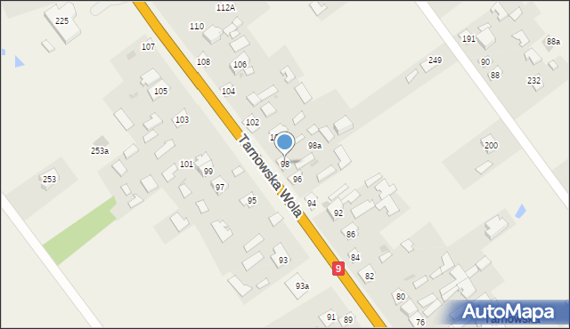 Tarnowska Wola, Tarnowska Wola, 98, mapa Tarnowska Wola