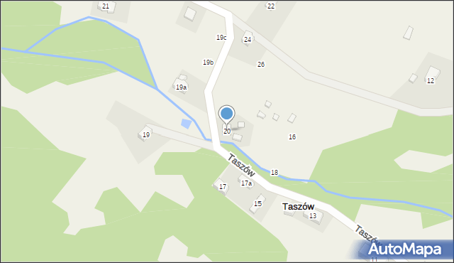 Taszów, Taszów, 20, mapa Taszów