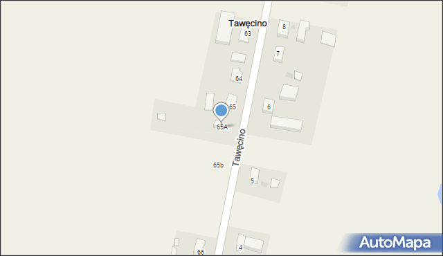 Tawęcino, Tawęcino, 65A, mapa Tawęcino