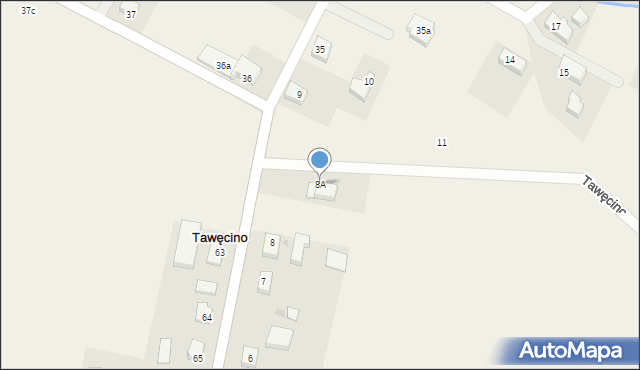 Tawęcino, Tawęcino, 8A, mapa Tawęcino