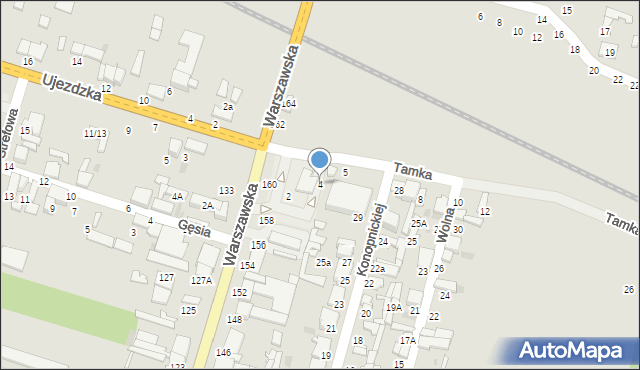 Tomaszów Mazowiecki, Tamka, 4, mapa Tomaszów Mazowiecki
