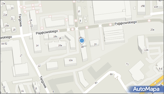 Toruń, Targowa, 18, mapa Torunia