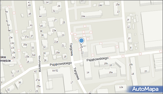 Toruń, Targowa, 24, mapa Torunia