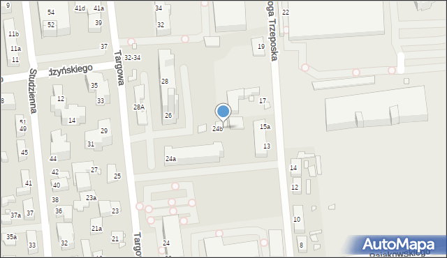 Toruń, Targowa, 24d, mapa Torunia