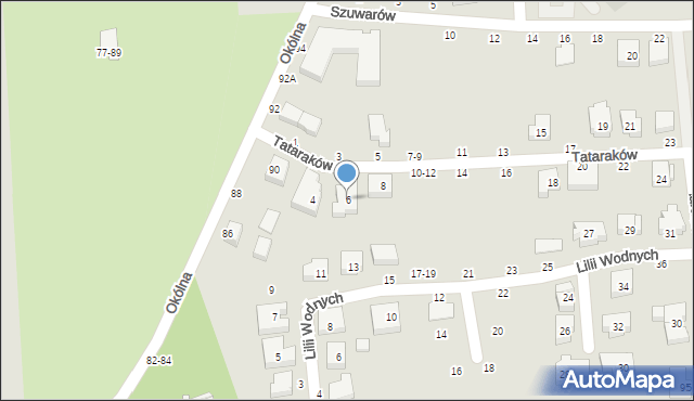 Toruń, Tataraków, 6, mapa Torunia