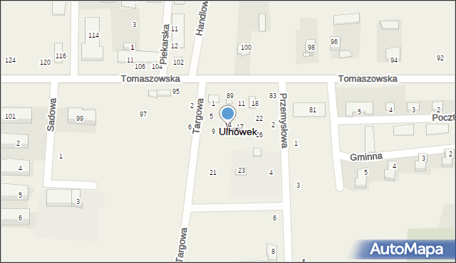 Ulhówek, Targowa, 16, mapa Ulhówek