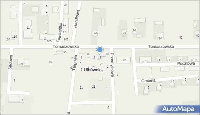 Ulhówek, Targowa, 18, mapa Ulhówek