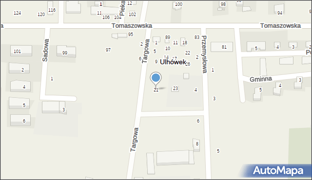 Ulhówek, Targowa, 21, mapa Ulhówek