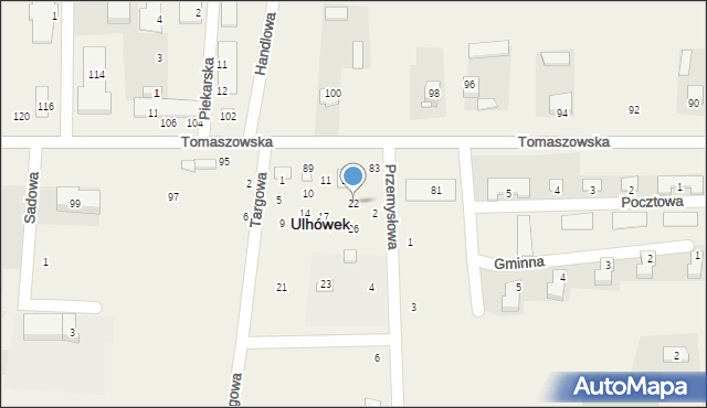 Ulhówek, Targowa, 22, mapa Ulhówek