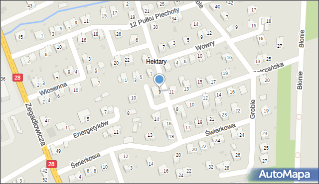 Wadowice, Tatrzańska, 9, mapa Wadowice