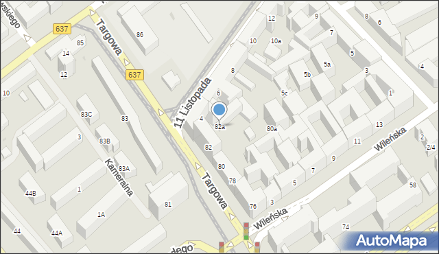 Warszawa, Targowa, 82a, mapa Warszawy