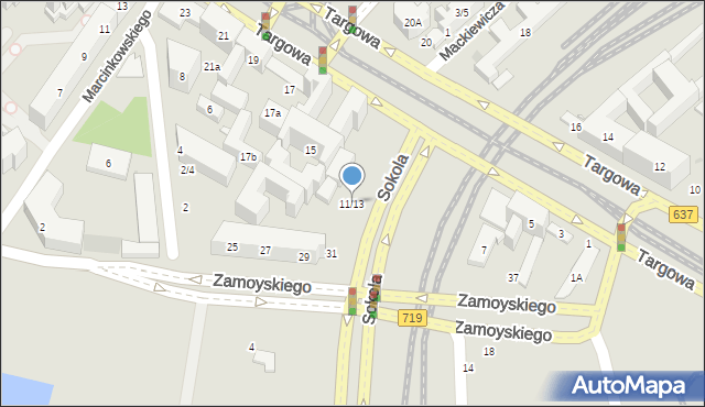 Warszawa, Targowa, 11/13, mapa Warszawy
