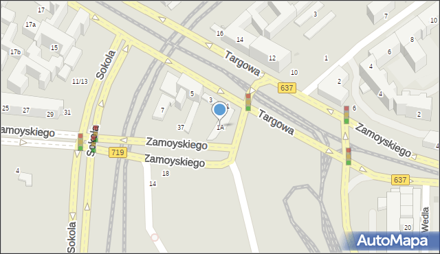 Warszawa, Targowa, 1A, mapa Warszawy