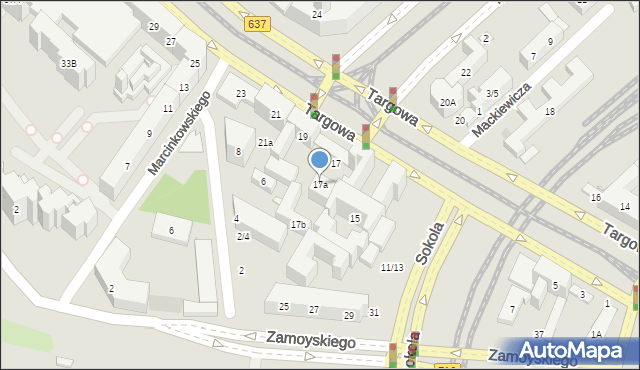 Warszawa, Targowa, 17a, mapa Warszawy