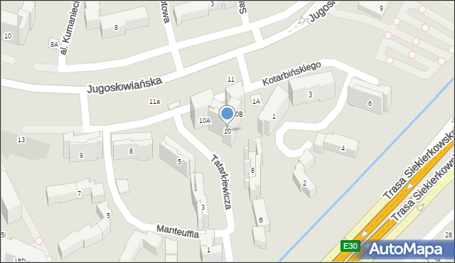 Warszawa, Tatarkiewicza Władysława, 10, mapa Warszawy