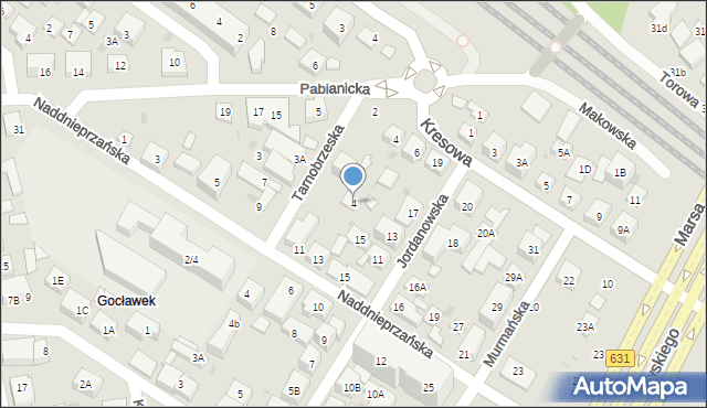 Warszawa, Tarnobrzeska, 4, mapa Warszawy