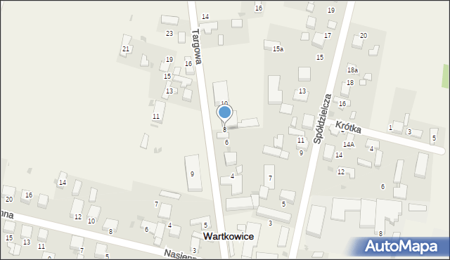 Wartkowice, Targowa, 8, mapa Wartkowice