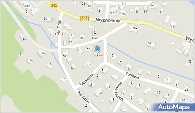 Wisła, Tartaczna, 6, mapa Wisła