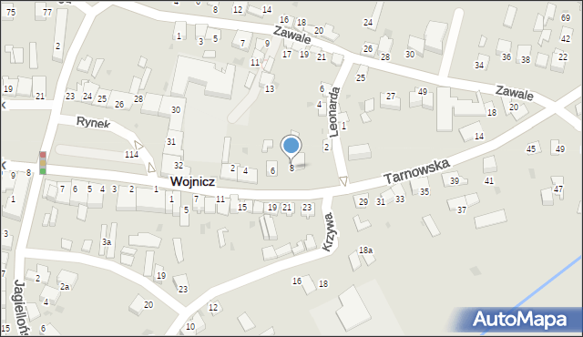 Wojnicz, Tarnowska, 8, mapa Wojnicz