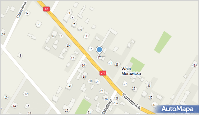 Wola Morawicka, Tarnowska, 17, mapa Wola Morawicka