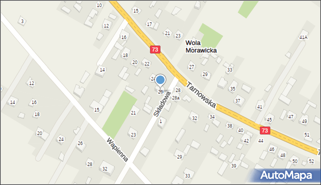 Wola Morawicka, Tarnowska, 26, mapa Wola Morawicka