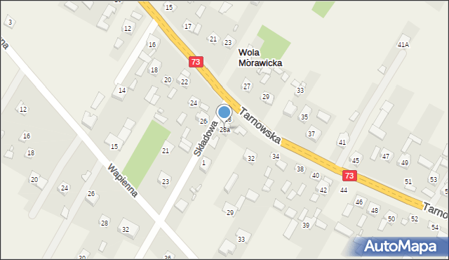 Wola Morawicka, Tarnowska, 28a, mapa Wola Morawicka